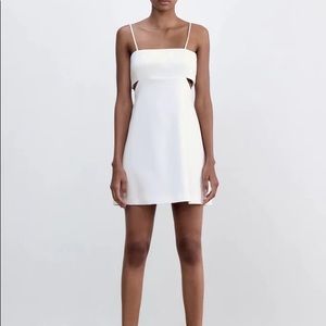 Zara white cutout dress